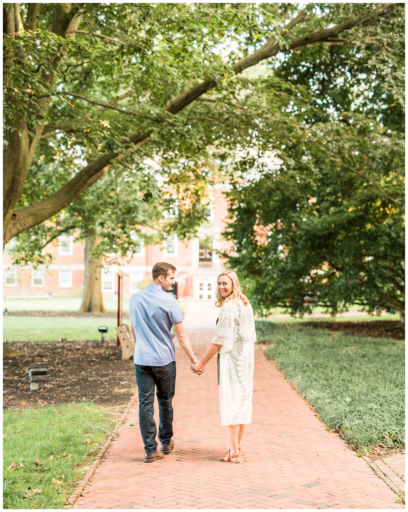 Engaged couple takes portraits at Washington College
