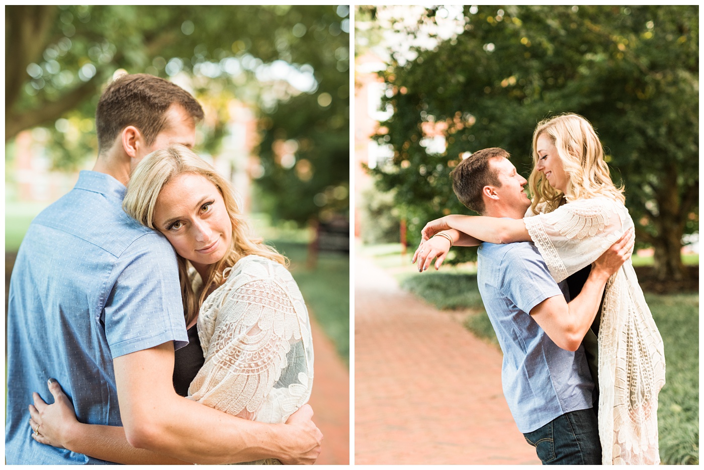 Engaged couple takes portraits at Washington College