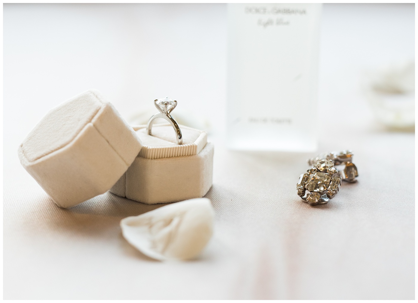 Wedding ring and perfume 