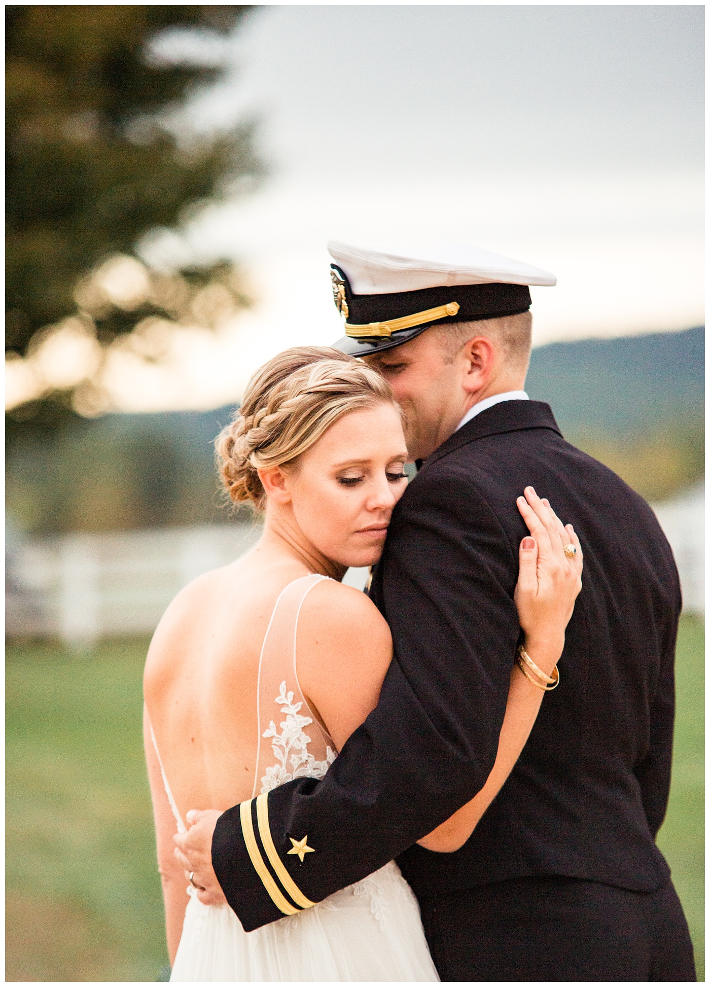 Navy couple getting married at Castle Hill Cidery 