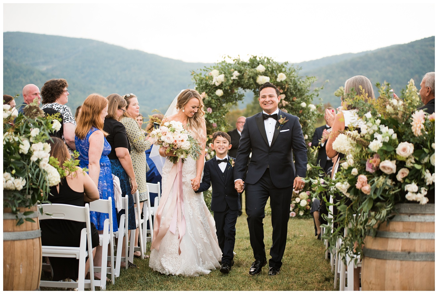 Bride and groom ceremony at King Family Vineyard in Charlottesville VA