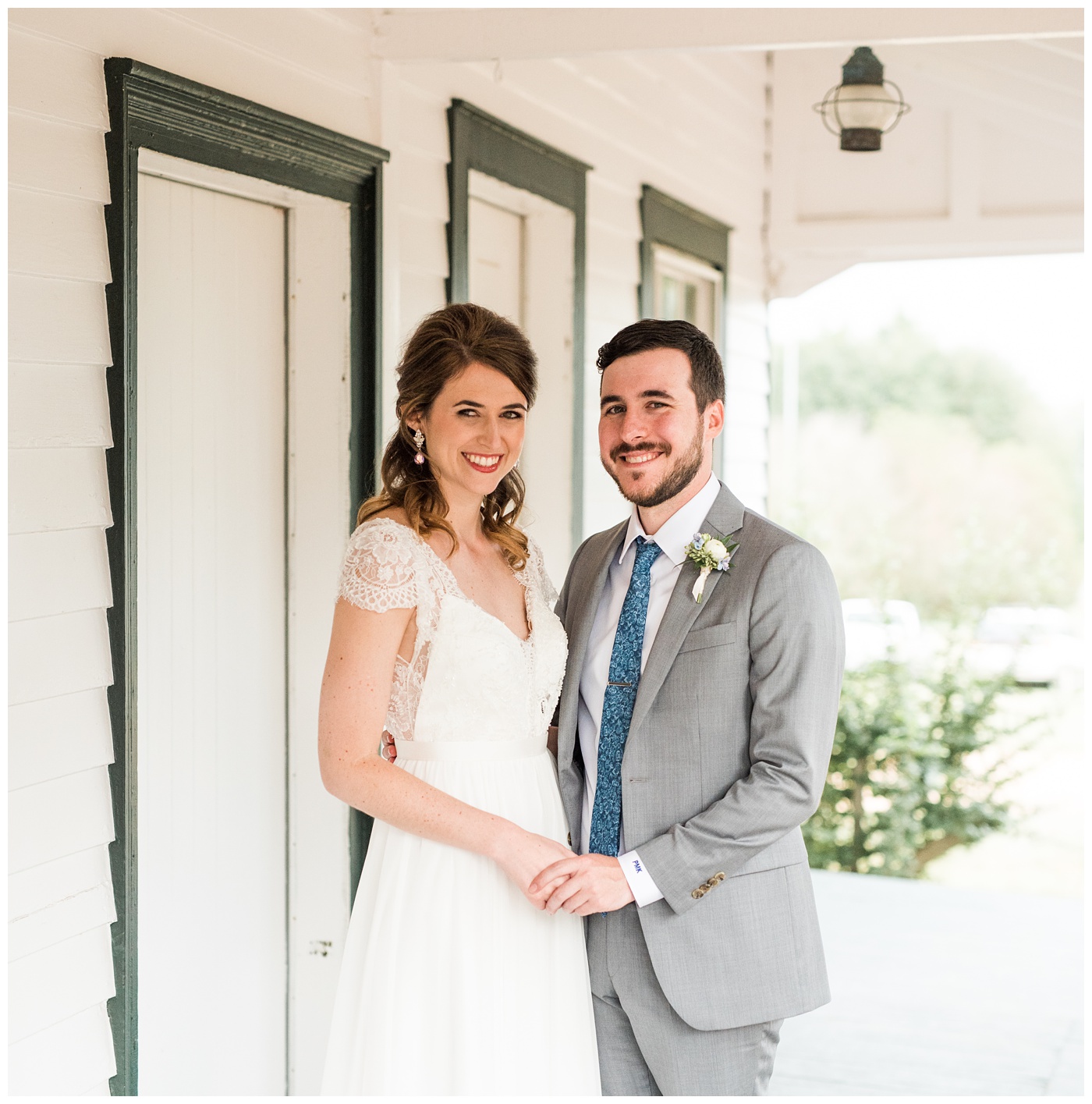 Bride and Groom first look at Septenary Winery in Charlottesville VA