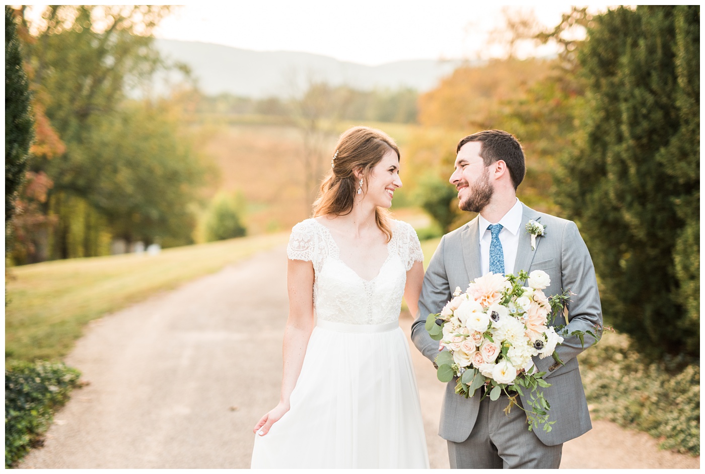 Bride and Groom at Septenary Winery in Charlottesville VA