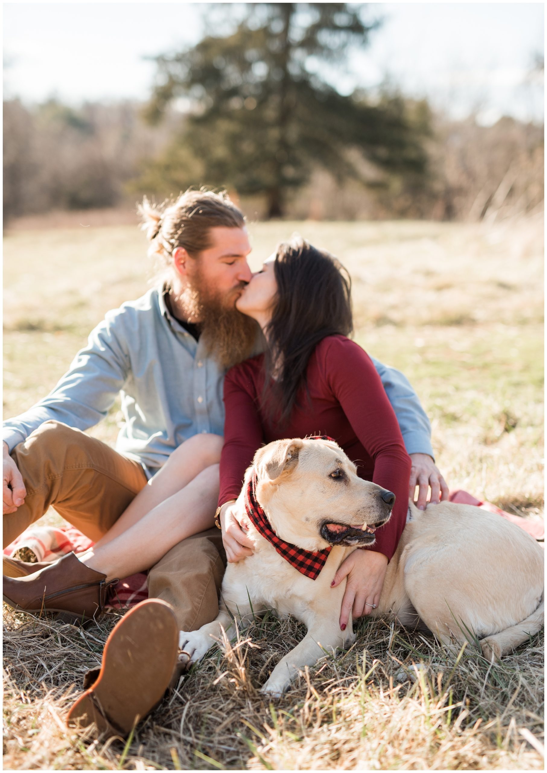 Monticello Trail winter engagement session in Charlottesville Virginia 