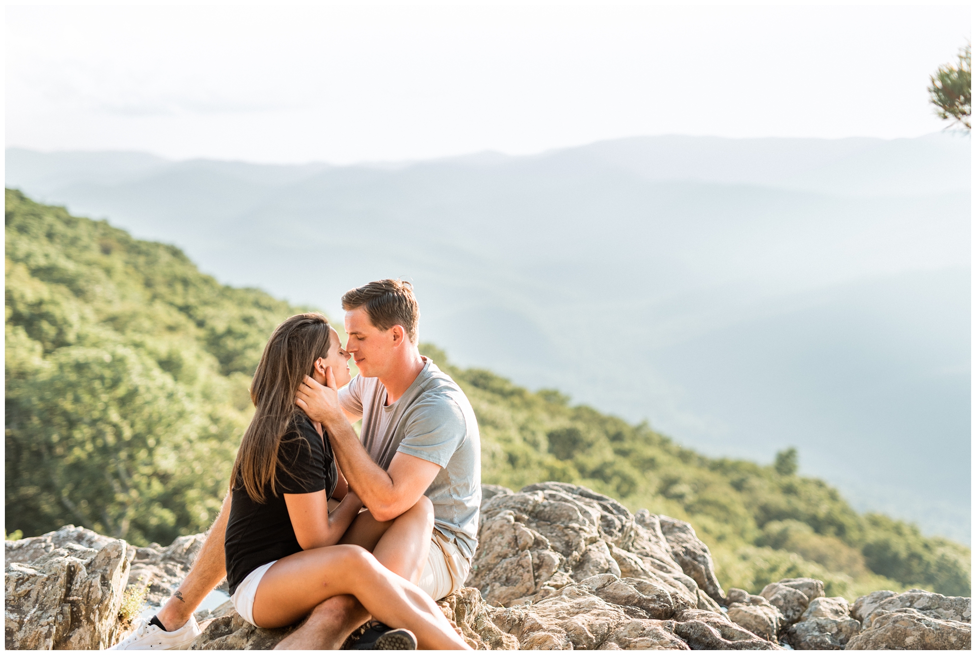 Couples engagement session in the blue ridge mountains in Virginia
