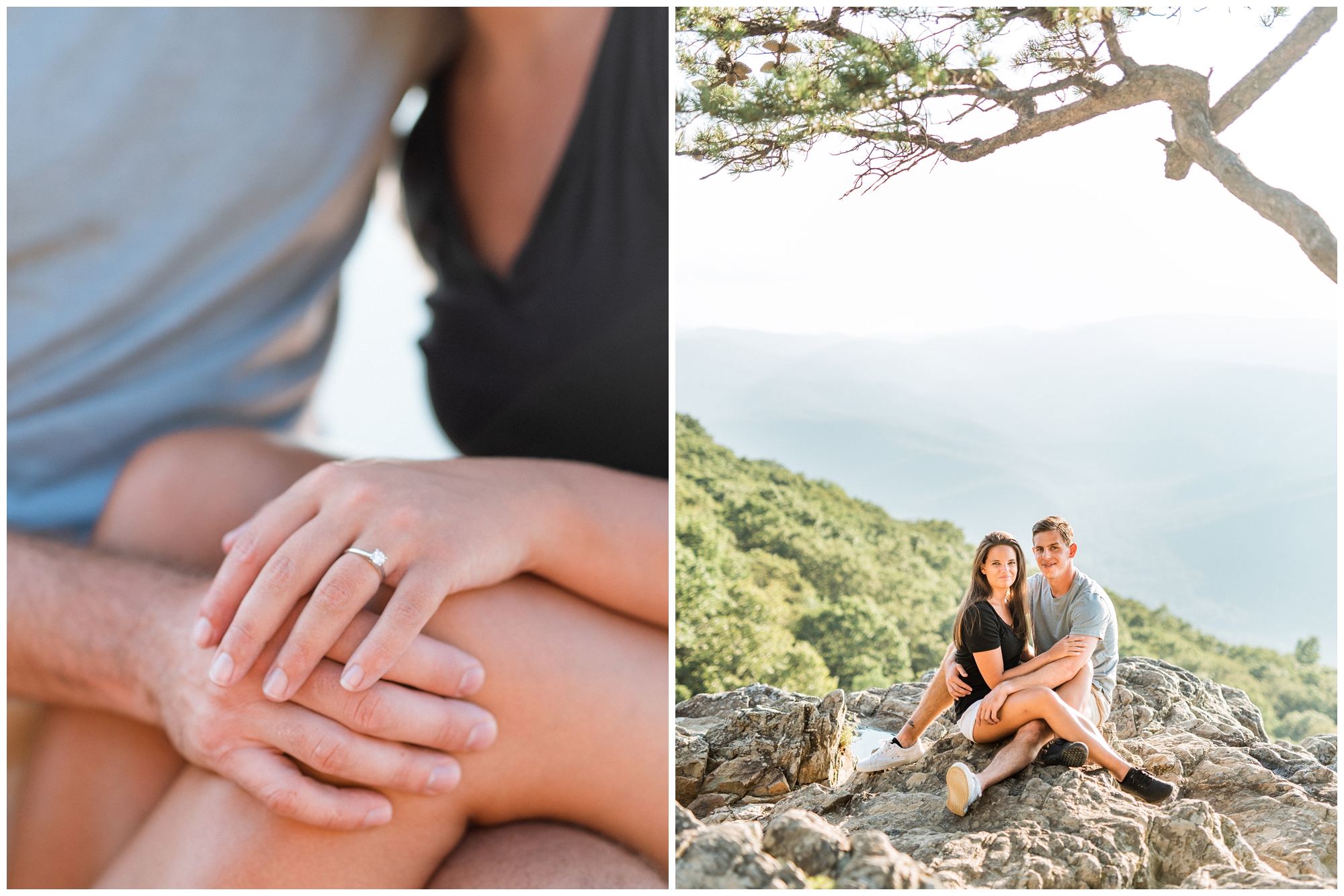 Couples engagement session in the blue ridge mountains in Virginia