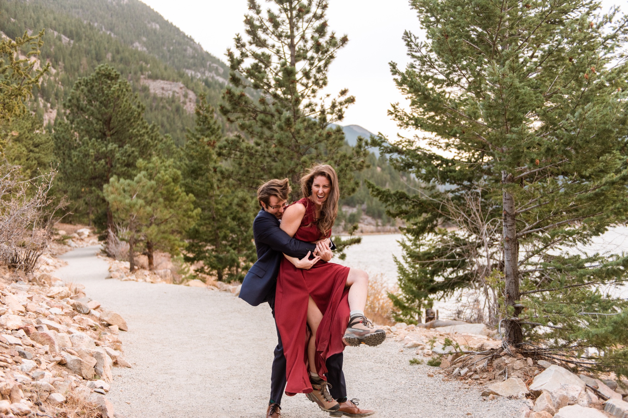 mountain engaged couple in Denver Colorado