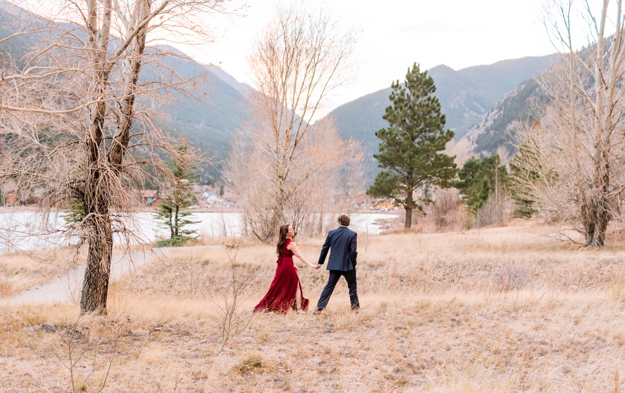 mountain engaged couple in Denver Colorado