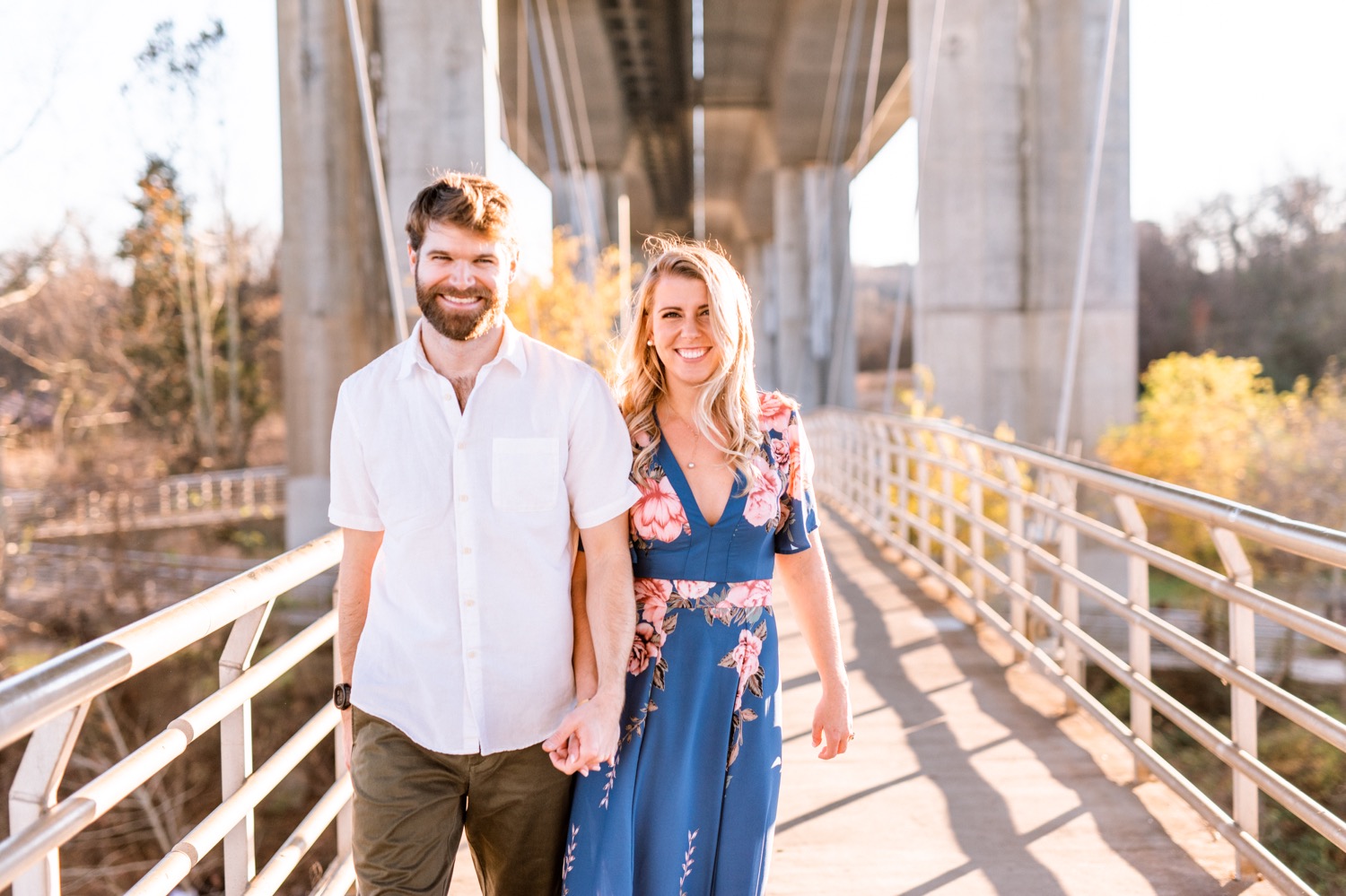 couple showcase love during engagement photoshoot in Belle Isle