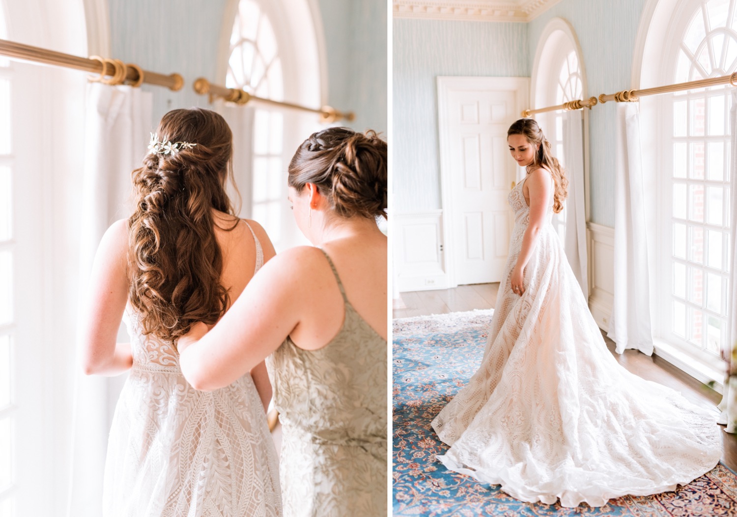 Bride gets ready before she says "I do" in Richmond Virginia