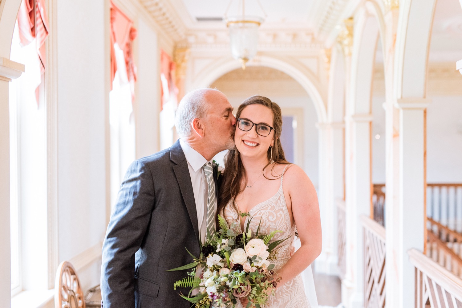 Bride and father share love and joy before wedding in Richmond Virginia