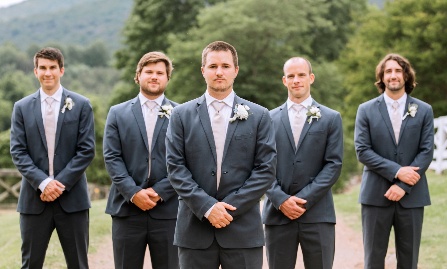 Groom & groomsmen before his wedding at James Monroe's Highland in Charlottesville, VA