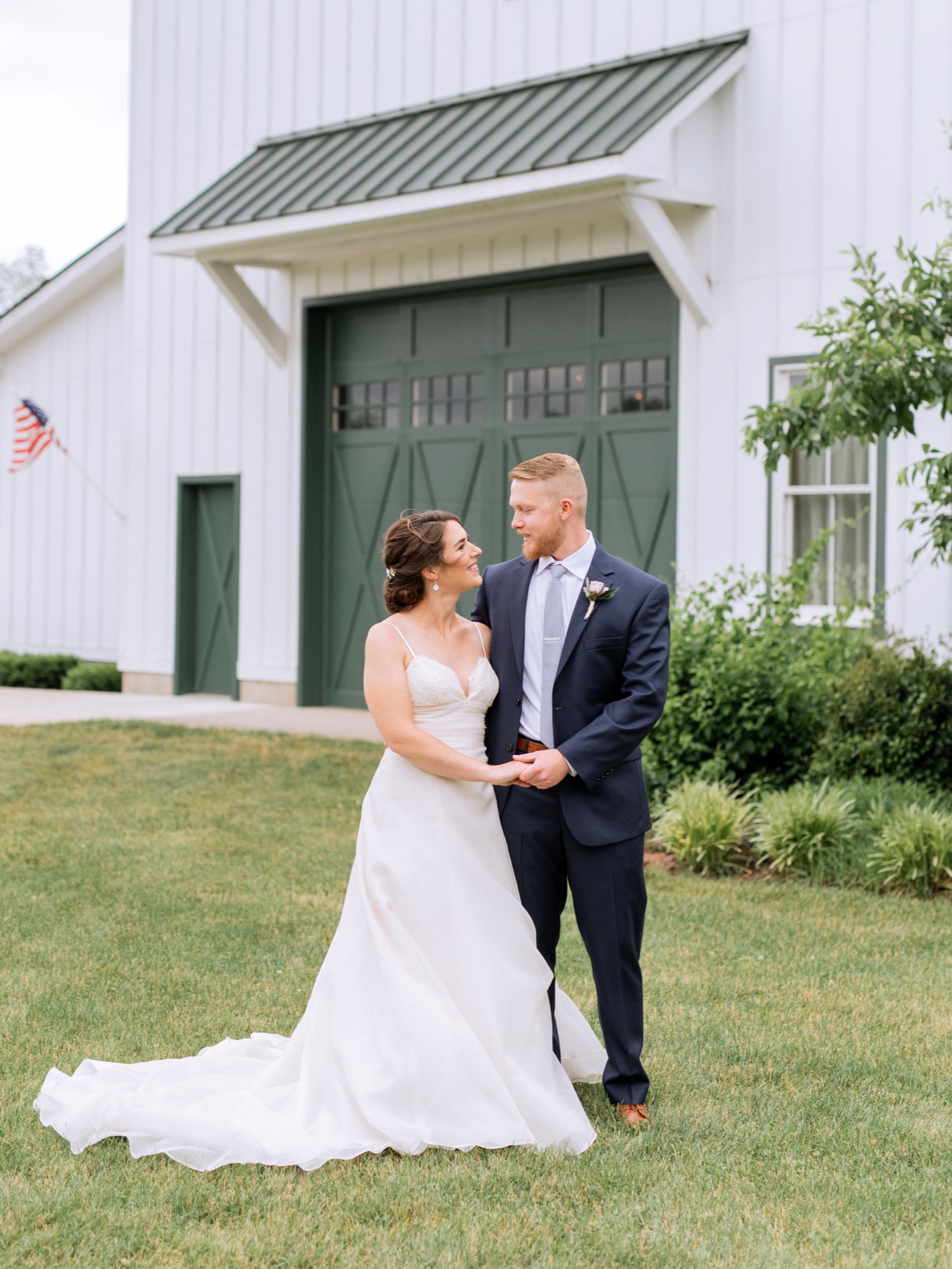 first look between bride and groom before wedding ceremony in Charlottesville, VA