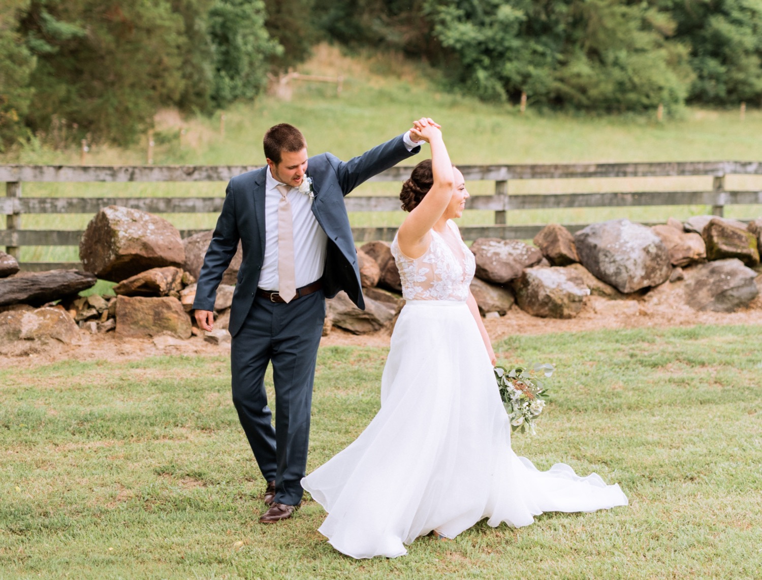 Bride and grooms first look before their wedding at James Monroe's Highland in Charlottesville, VA