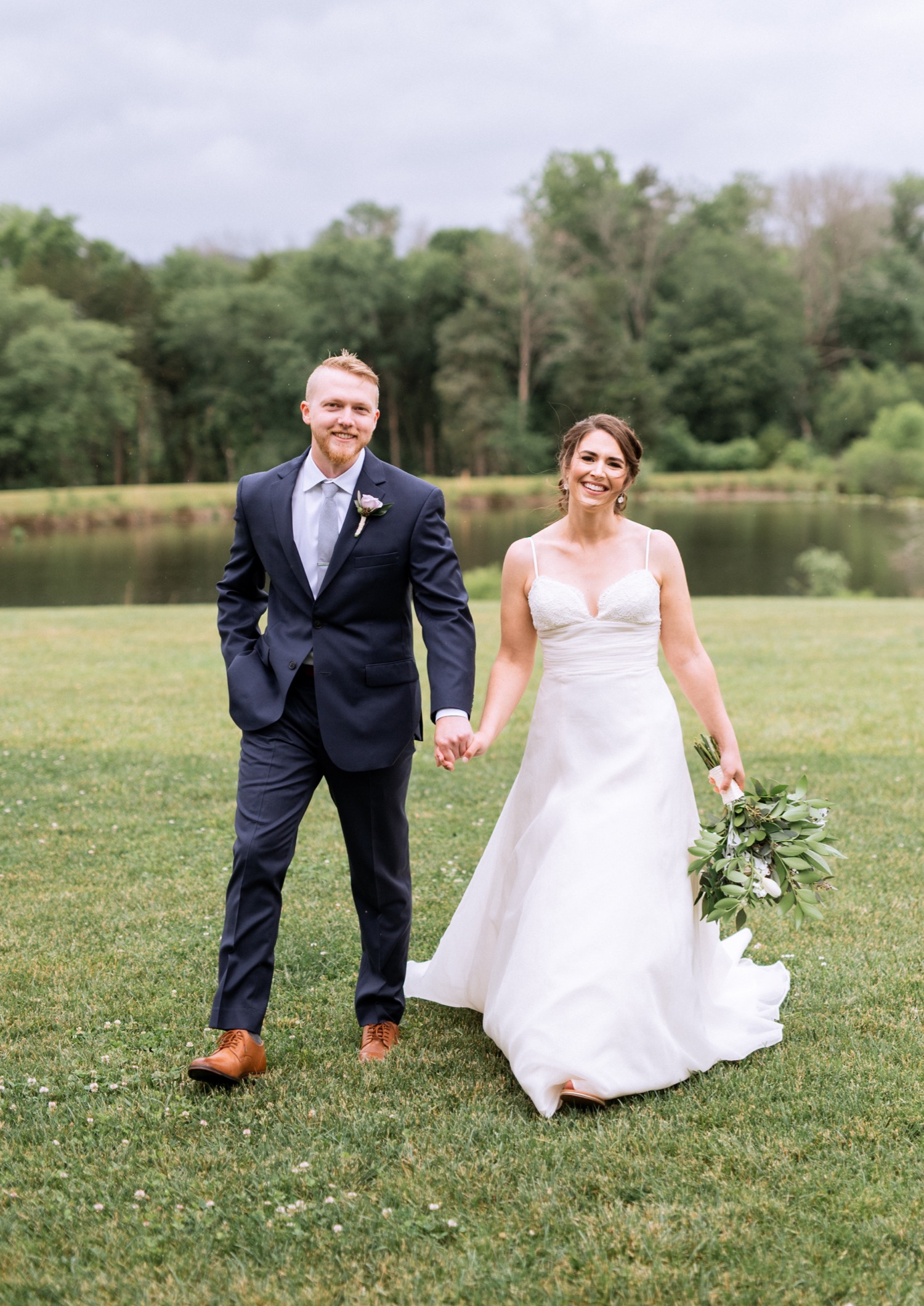 Bride & groom before wedding ceremony in Charlottesville, VA