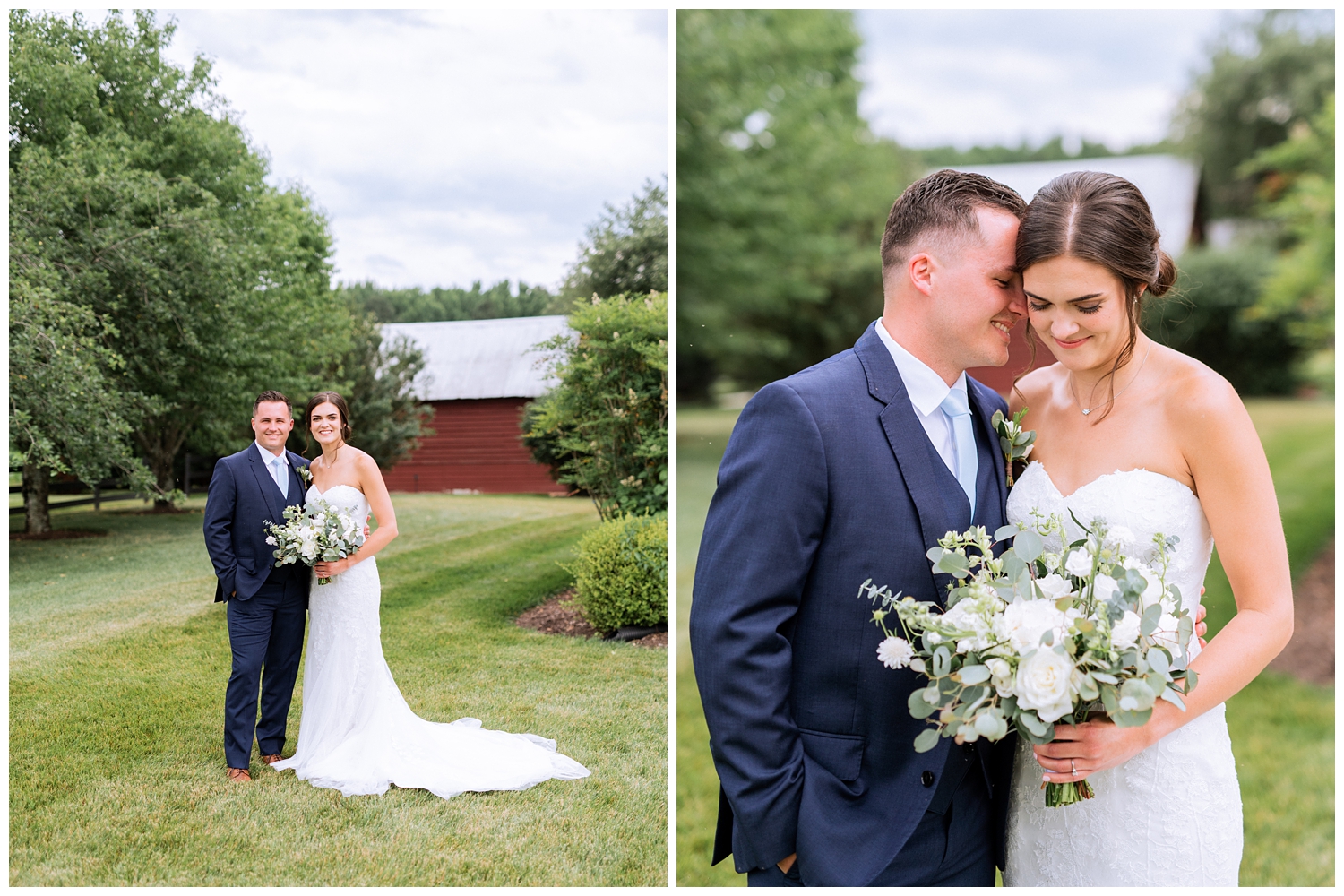 First look with bride and groom at Richmond Farm Wedding