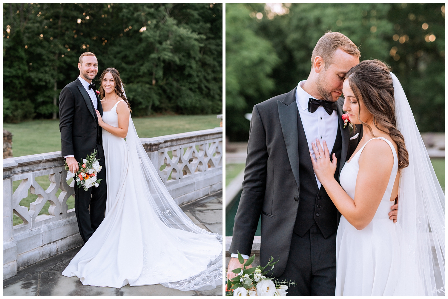 elegant bride and groom portraits at Dover Hall