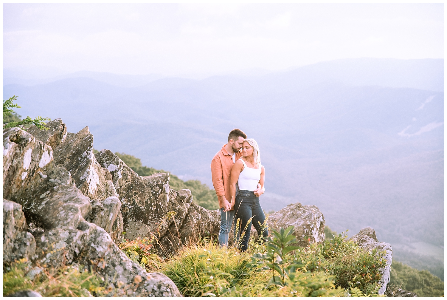 Engaged couple portraits in the Blue Ridge Mountains
