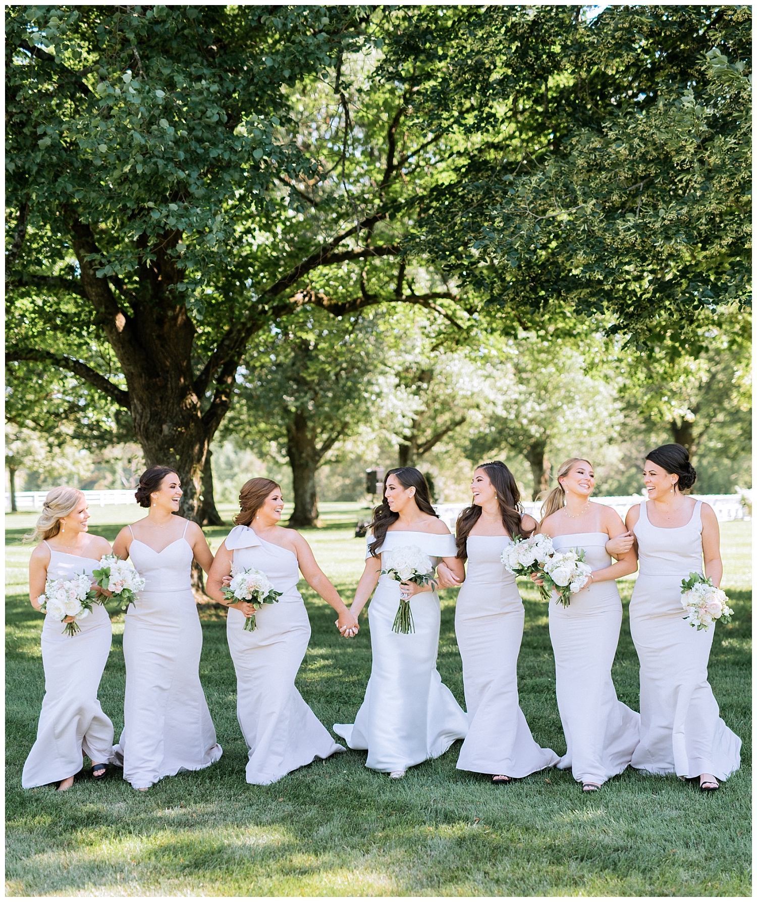 Bridal and bridesmaids at Castle Hill Cidery
