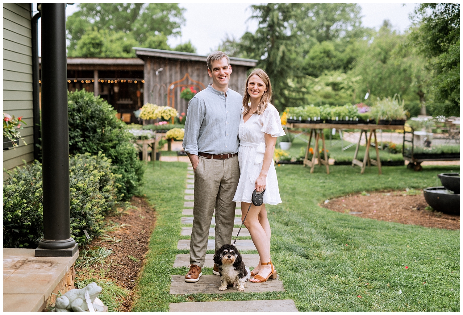 Engaged couple portraits at Market at Grelen in Somerset, Virginia
