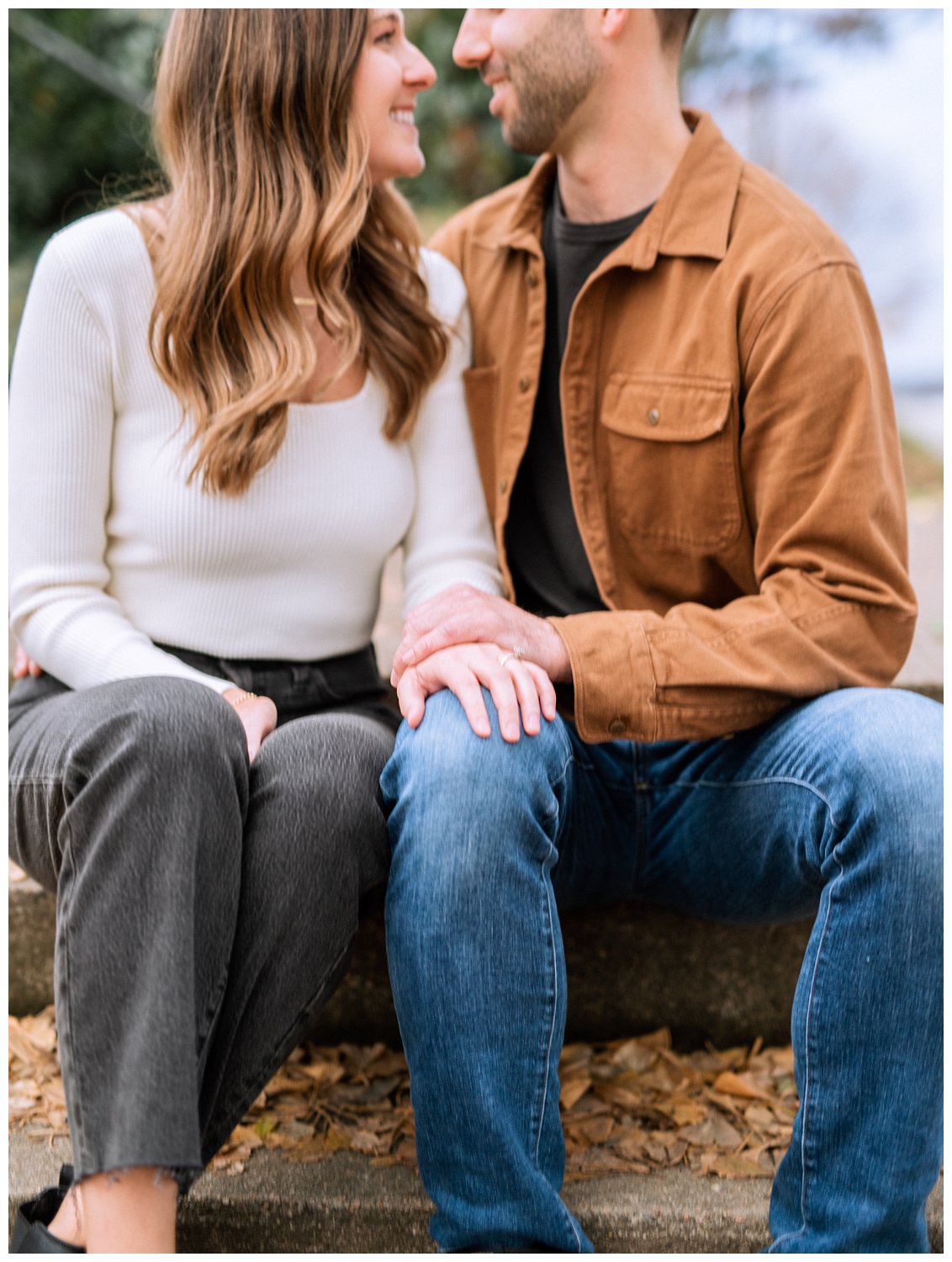 Engaged couple portraits at Libby Hill in Richmond Virginia photographer by Heather Dodge