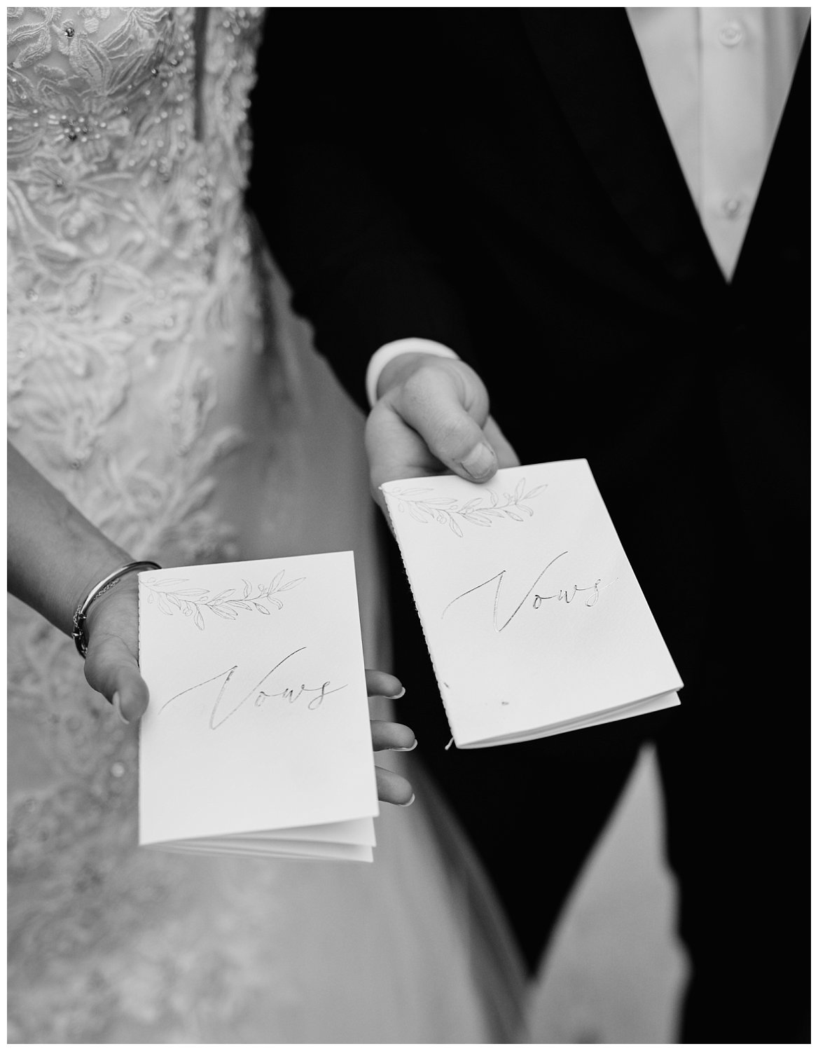Bride & Groom vow books at Westover & Maymont Gardens wedding