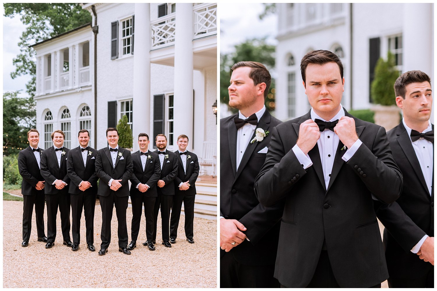 Groom and groomsmen portraits for a Virginia vineyard wedding