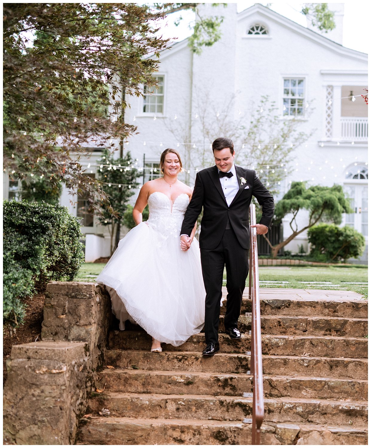 Bride and groom reception entrance at their colorful summer wedding in Charlottesville, Virginia