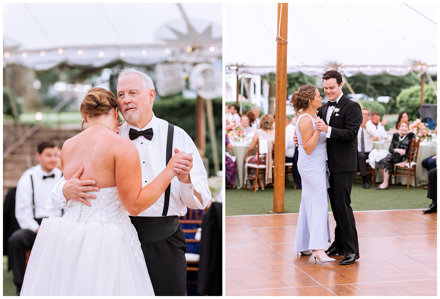 Parent dances at colorful summer wedding in Charlottesville, Virginia