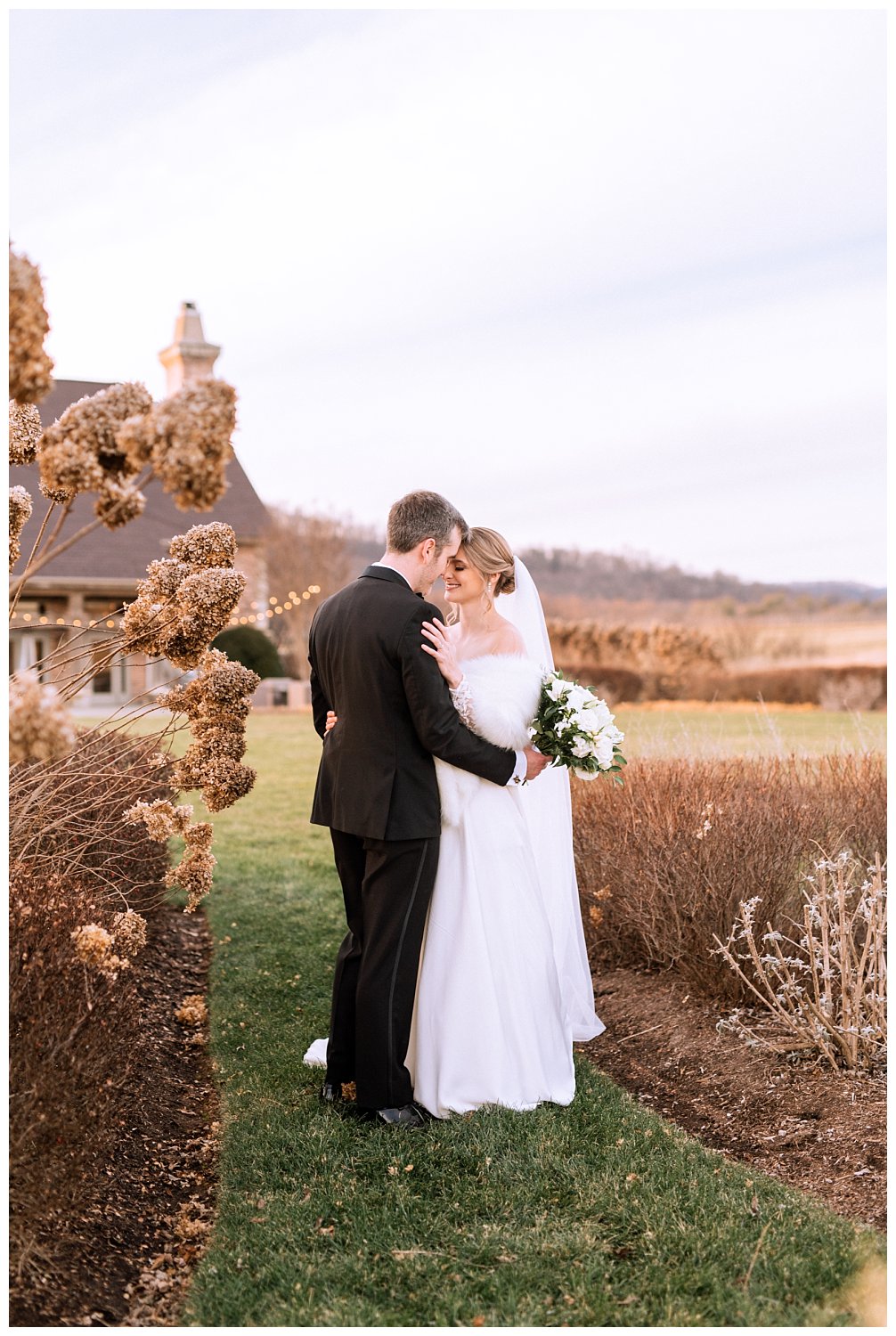 Newlywed sunset portraits at Early Mountain Vineyard in Charlottesville, Virginia