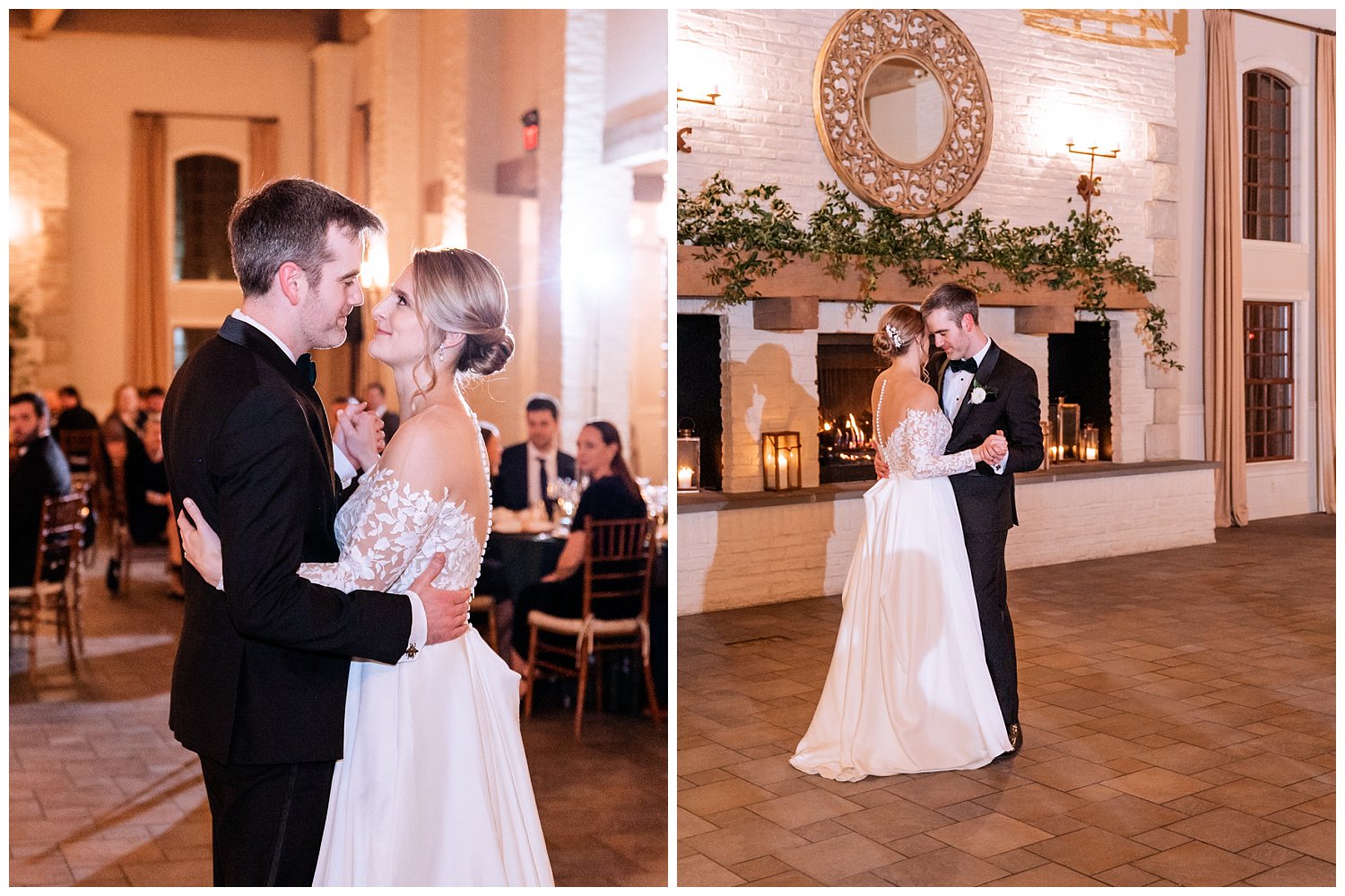Bride and groom first dance at Early Mountain Vineyard wedding in Charlottesville, Virginia