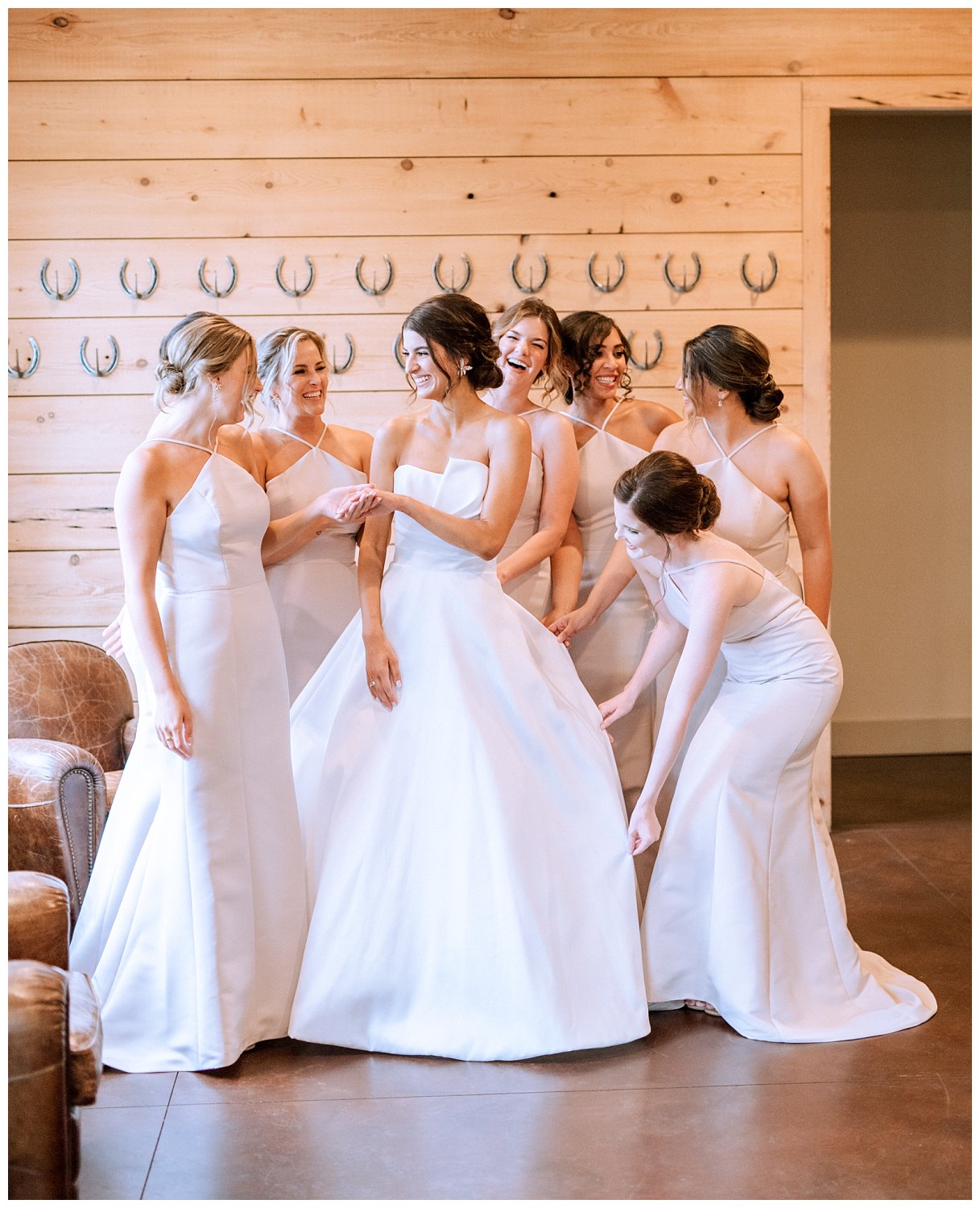 Bride and bridesmaids in getting ready PJS