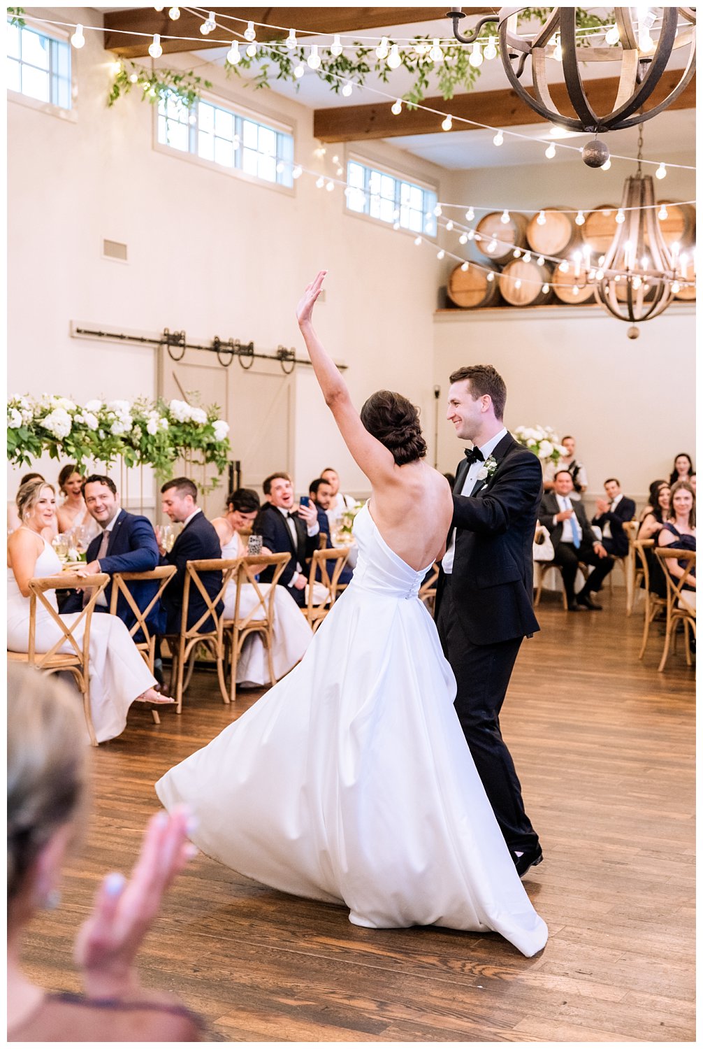 Bride and groom first dance at King Family Vineyard wedding reception