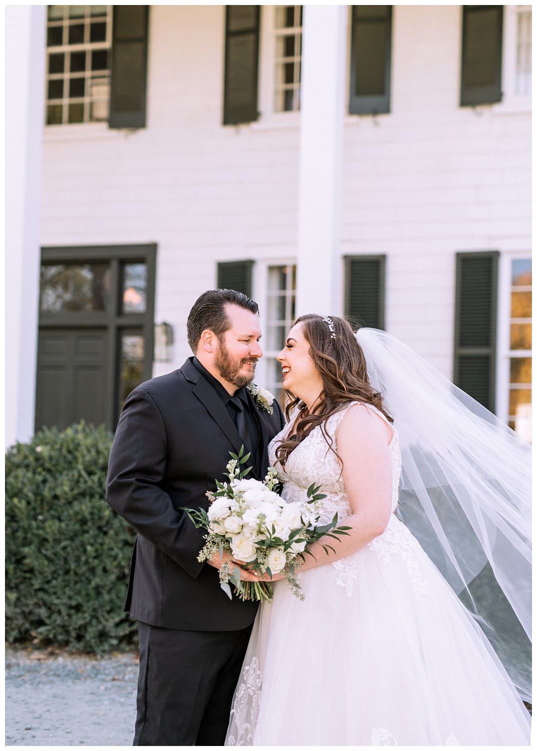 Bride and Groom portraits at their intimate microwedding at Clifton Inn in Charlottesville, Virginia