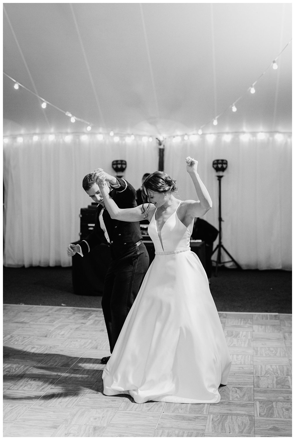 Bride and Groom first dance at Keswick Vineyard wedding photographed by Heather Dodge Photography