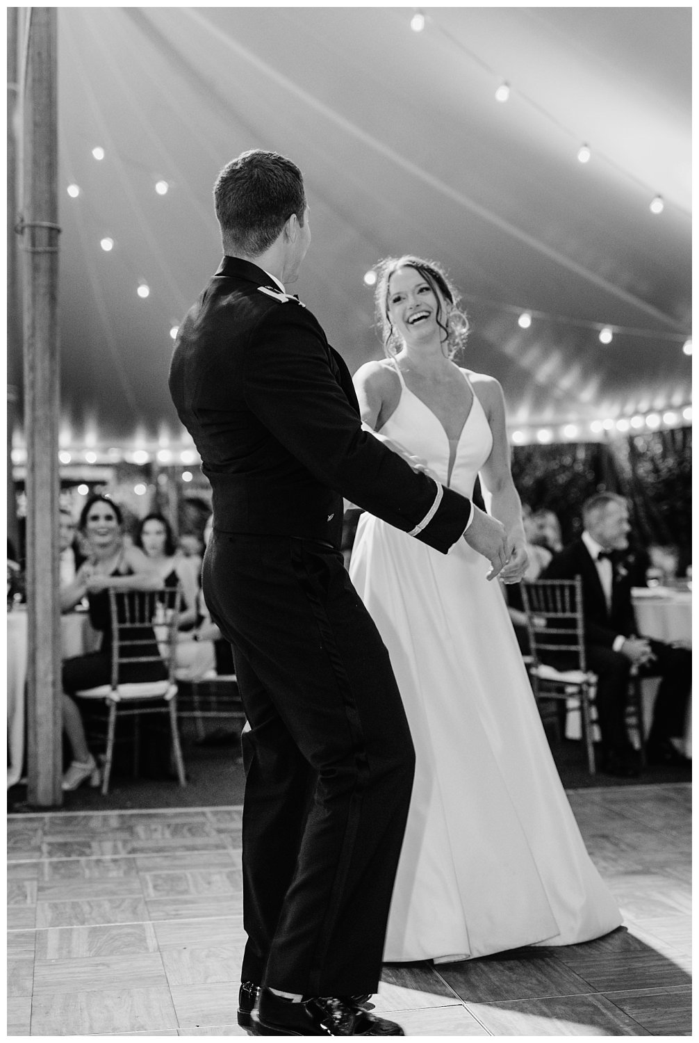 Bride and Groom first dance at Keswick Vineyard wedding photographed by Heather Dodge Photography