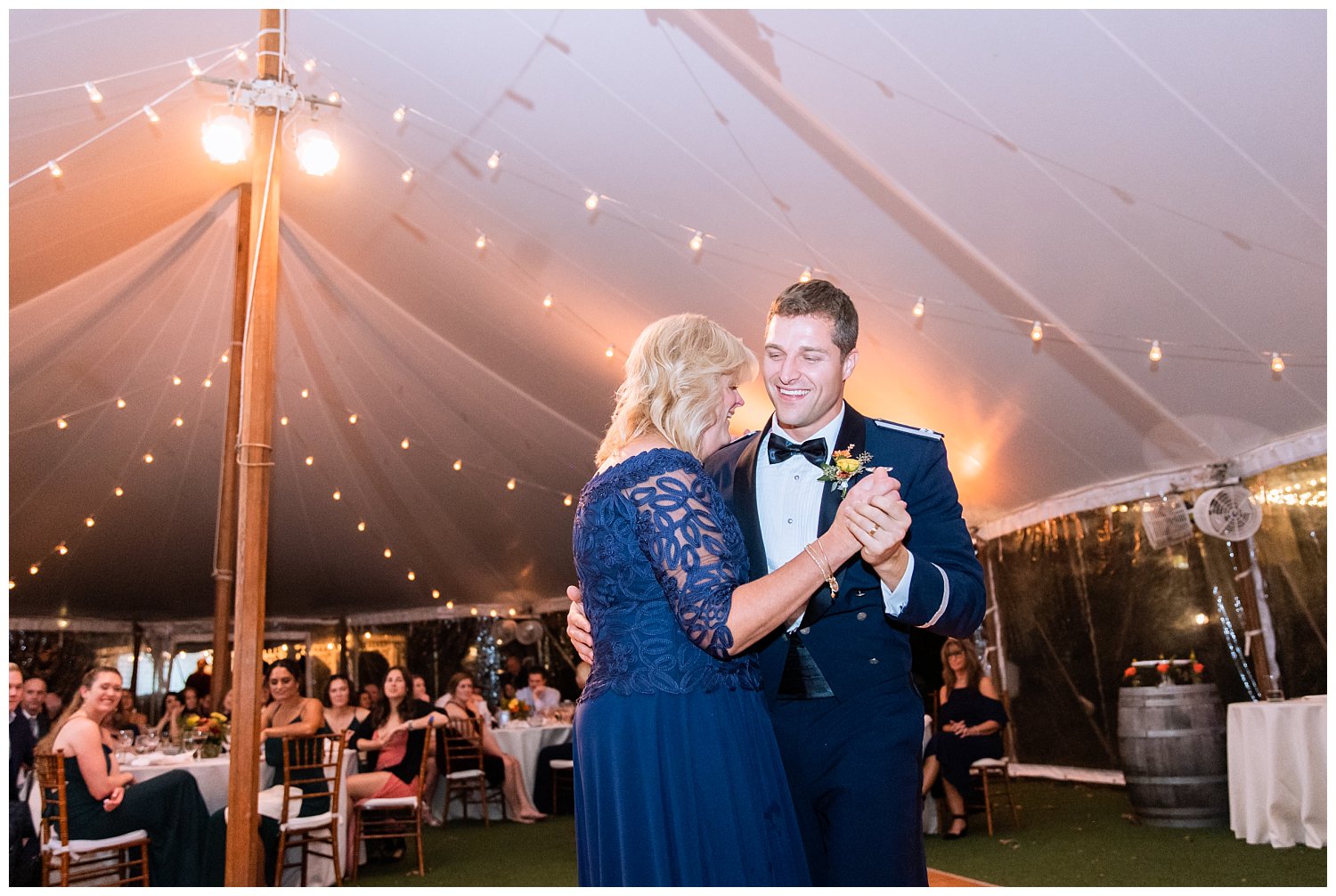 Mother son dance at Keswick Vineyard wedding photographed by Heather Dodge Photography