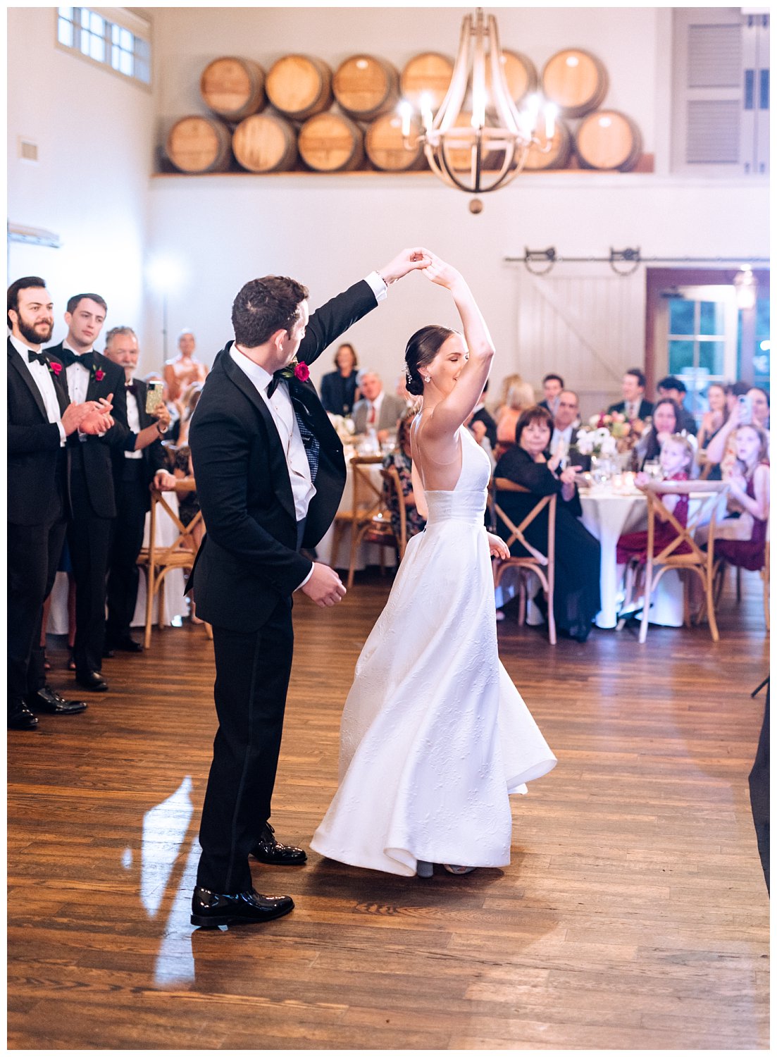 Bride and groom first dance at King Family Vineyard