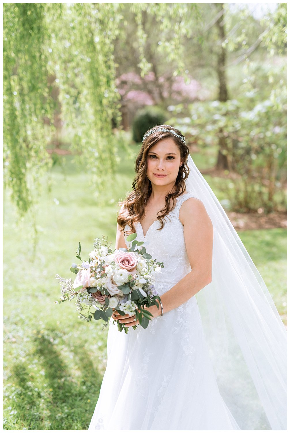 Bridal portraits at Spring Wedding at The Market at Grelen photographed by Heather Dodge Photography