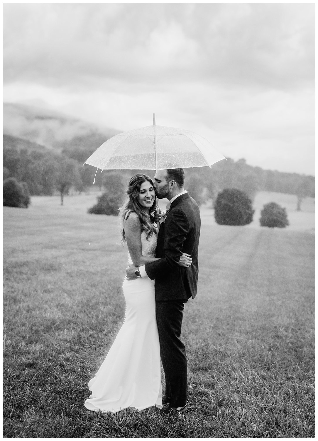 Rainy bride & groom portraits at Castle Hill Cider Wedding