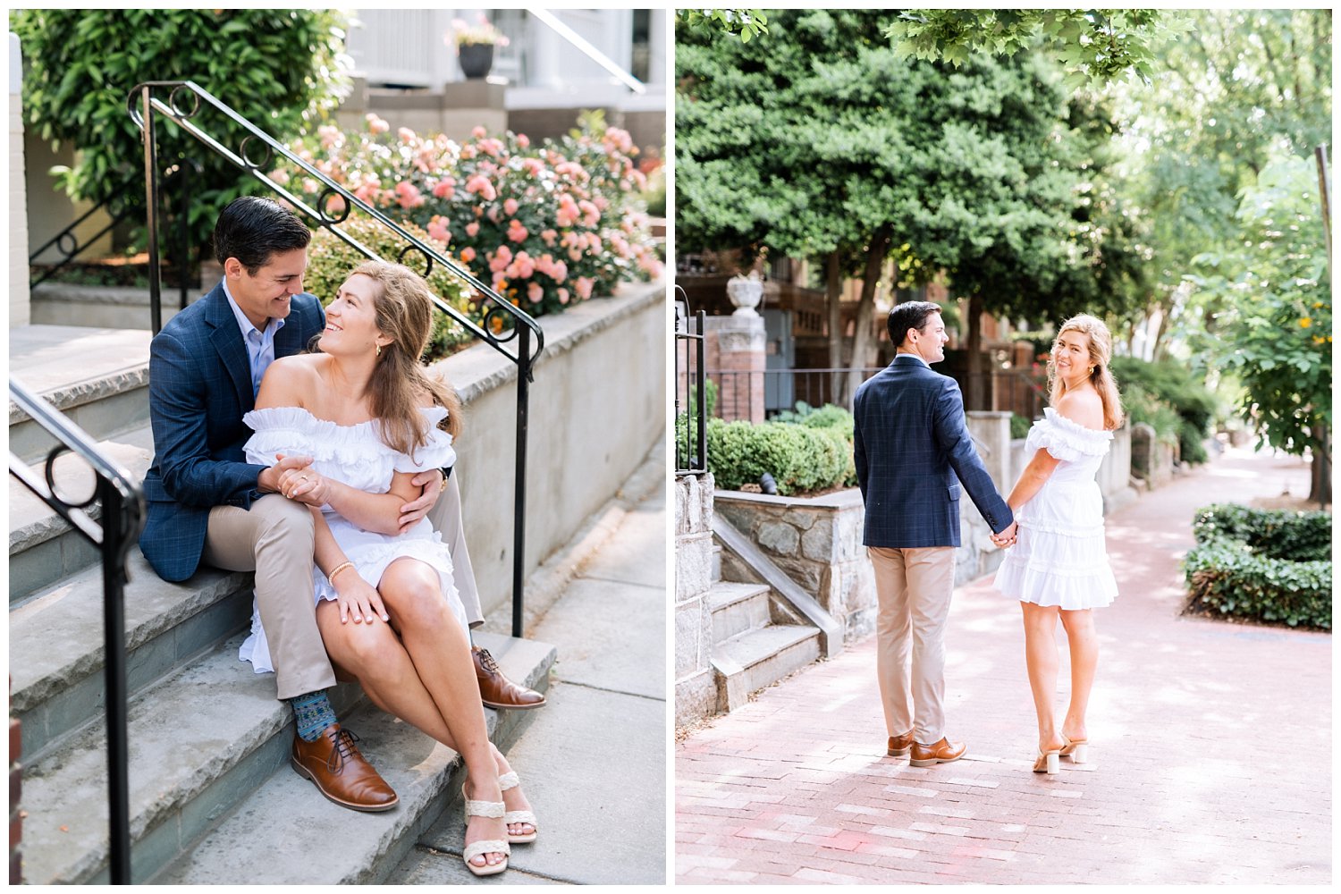 Spring engagement session at Meridian Hill Park in Downtown Georgetown