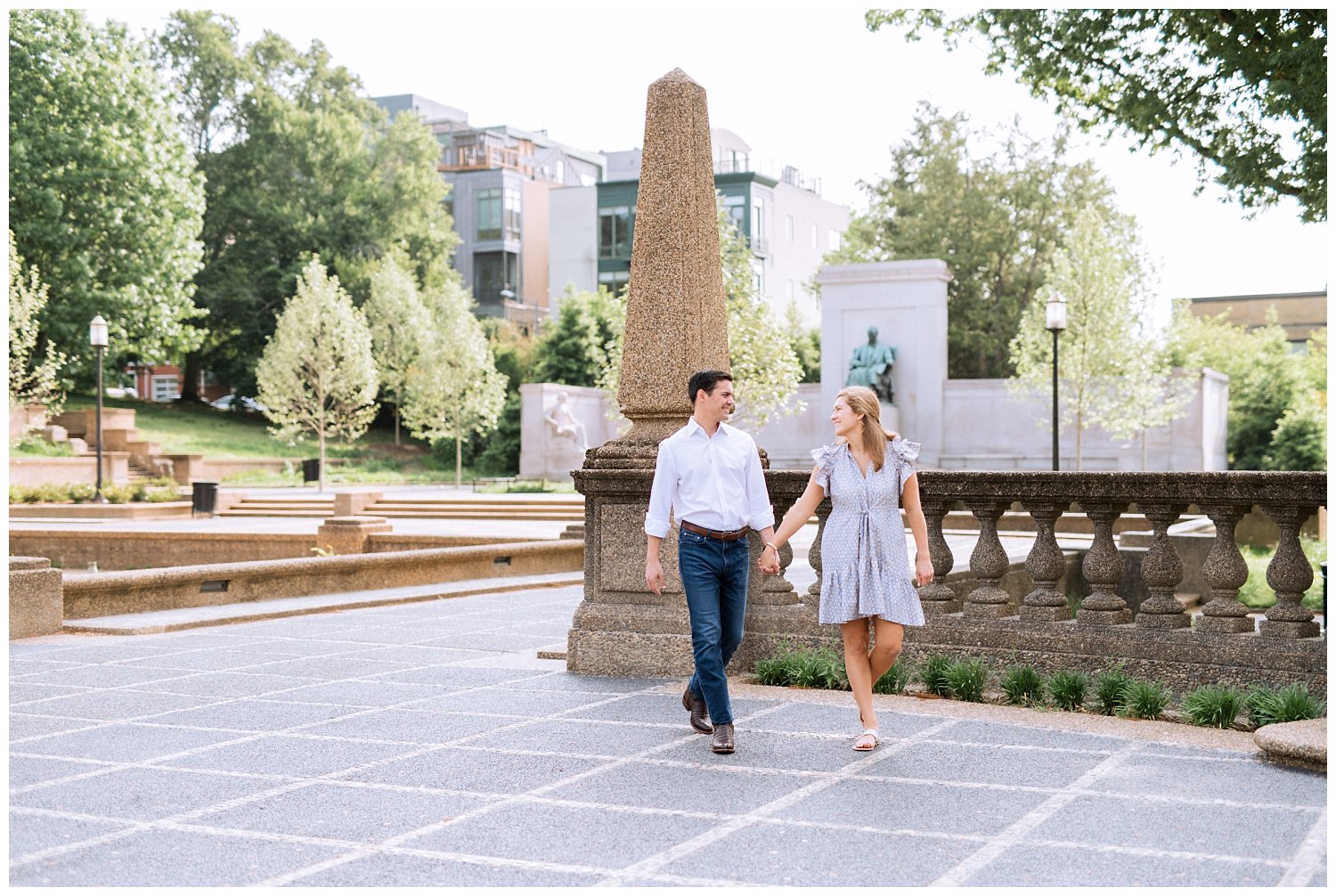 Spring engagement session at Meridian Hill Park in Downtown Georgetown