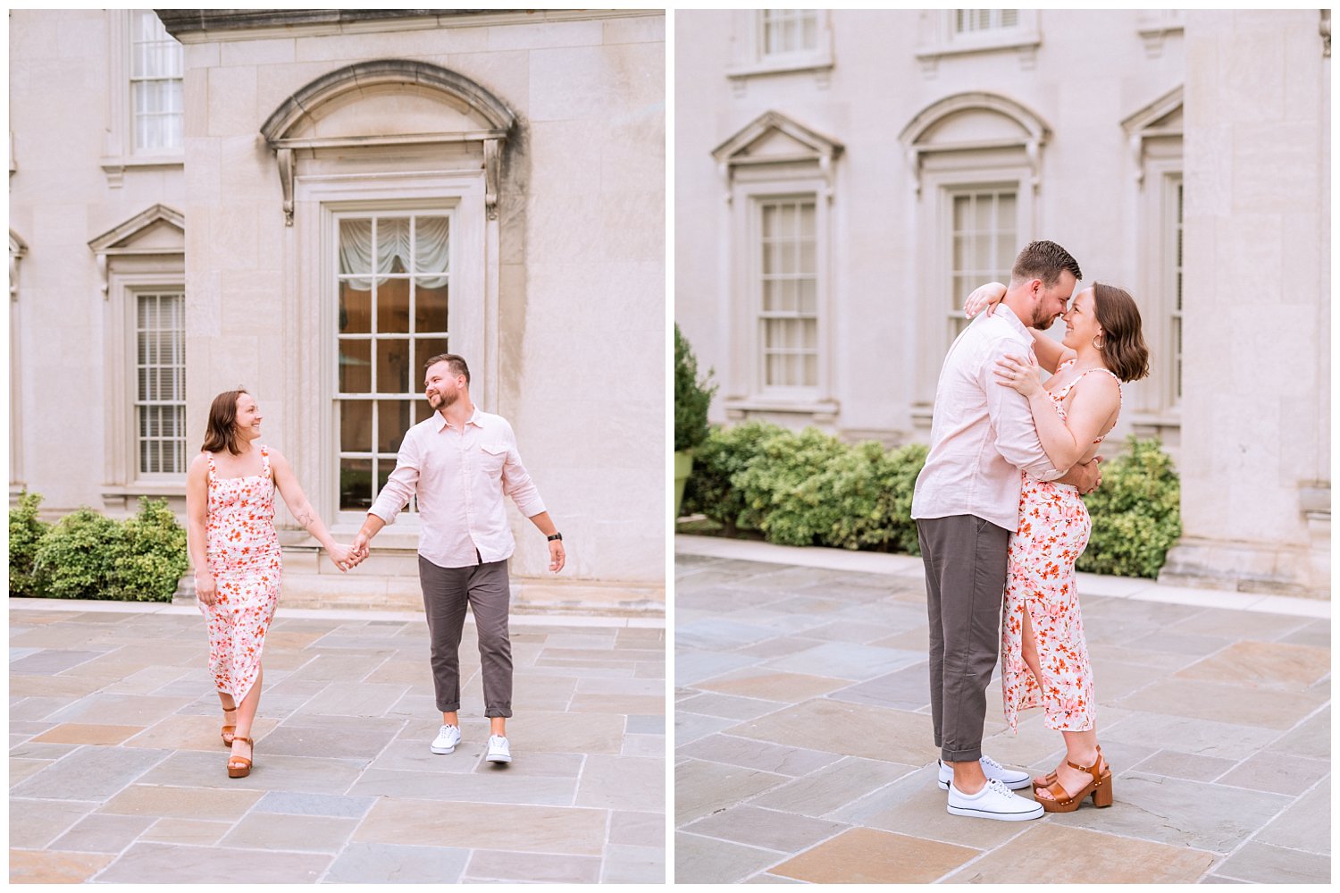 Spring engagement portraits at VMFA & Libby Hill in Richmond, Virginia. Photographed by Virginia wedding photographer Heather Dodge