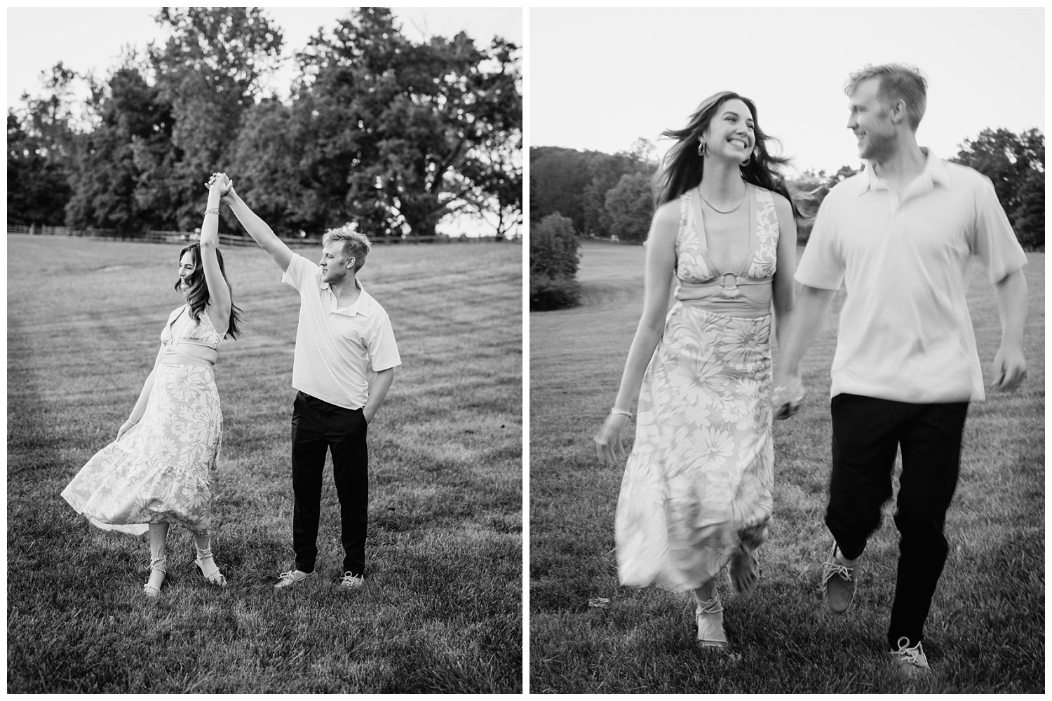 Engaged couple portraits at Oatlands Historic House in Leesburg, Virginia.