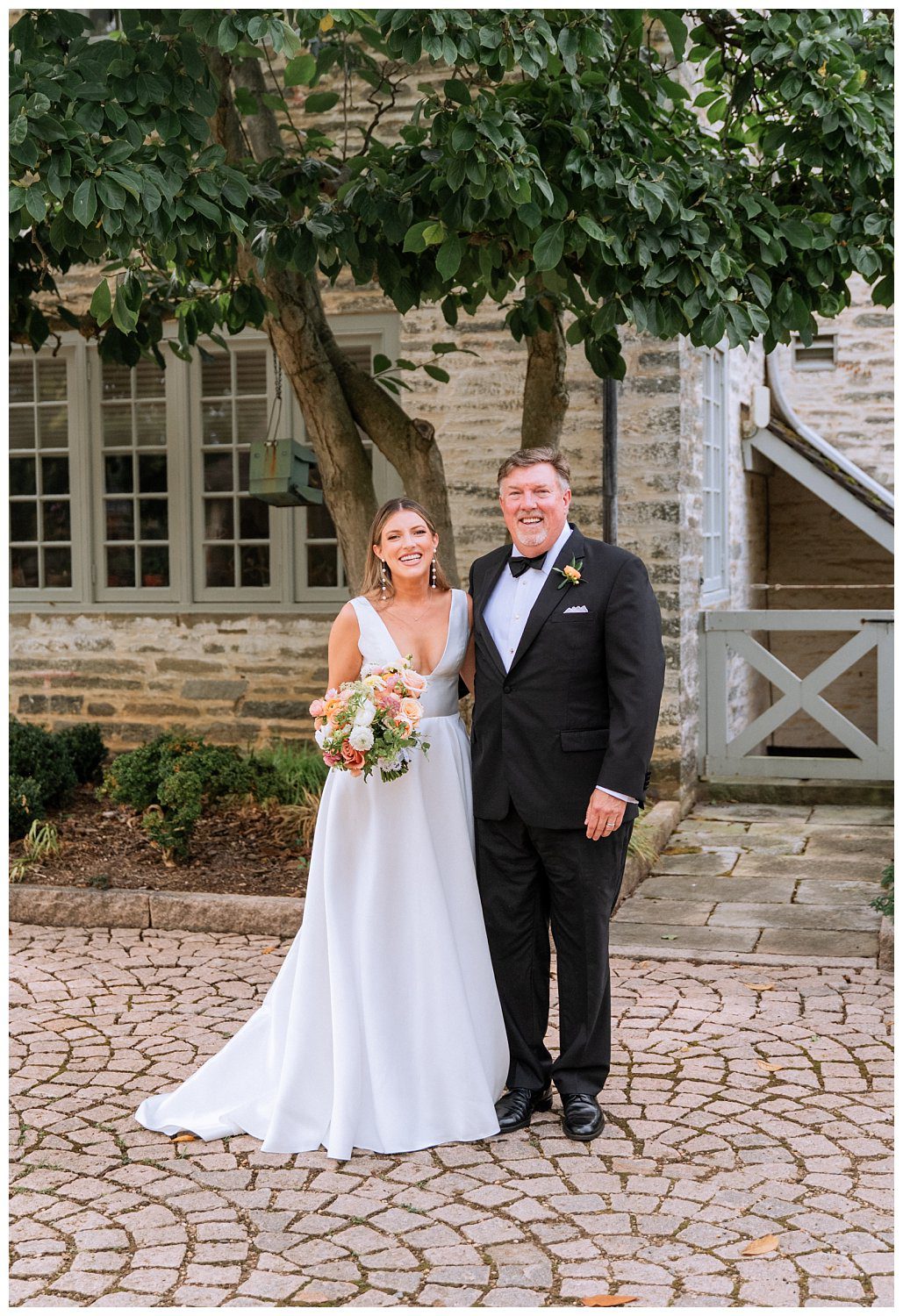 Bride and father first look at Trinity Episcopal Church Wedding in Northern Virginia