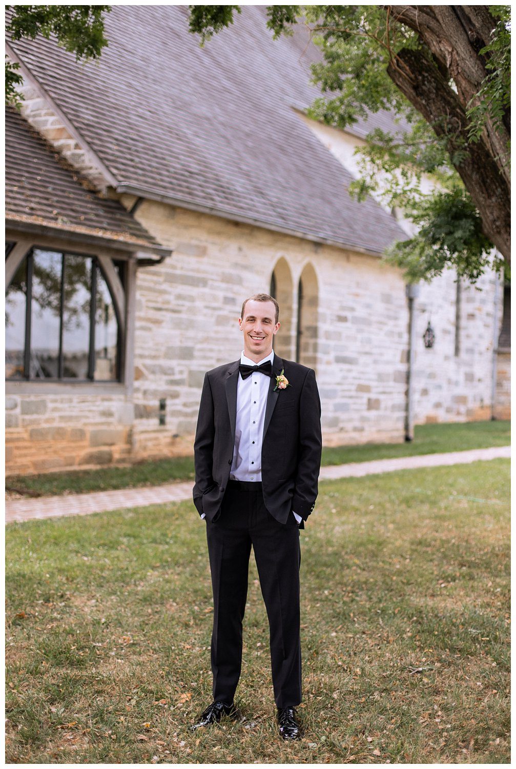 Groom and Groomsmen at Trinity Episcopal Church Wedding in Northern Virginia