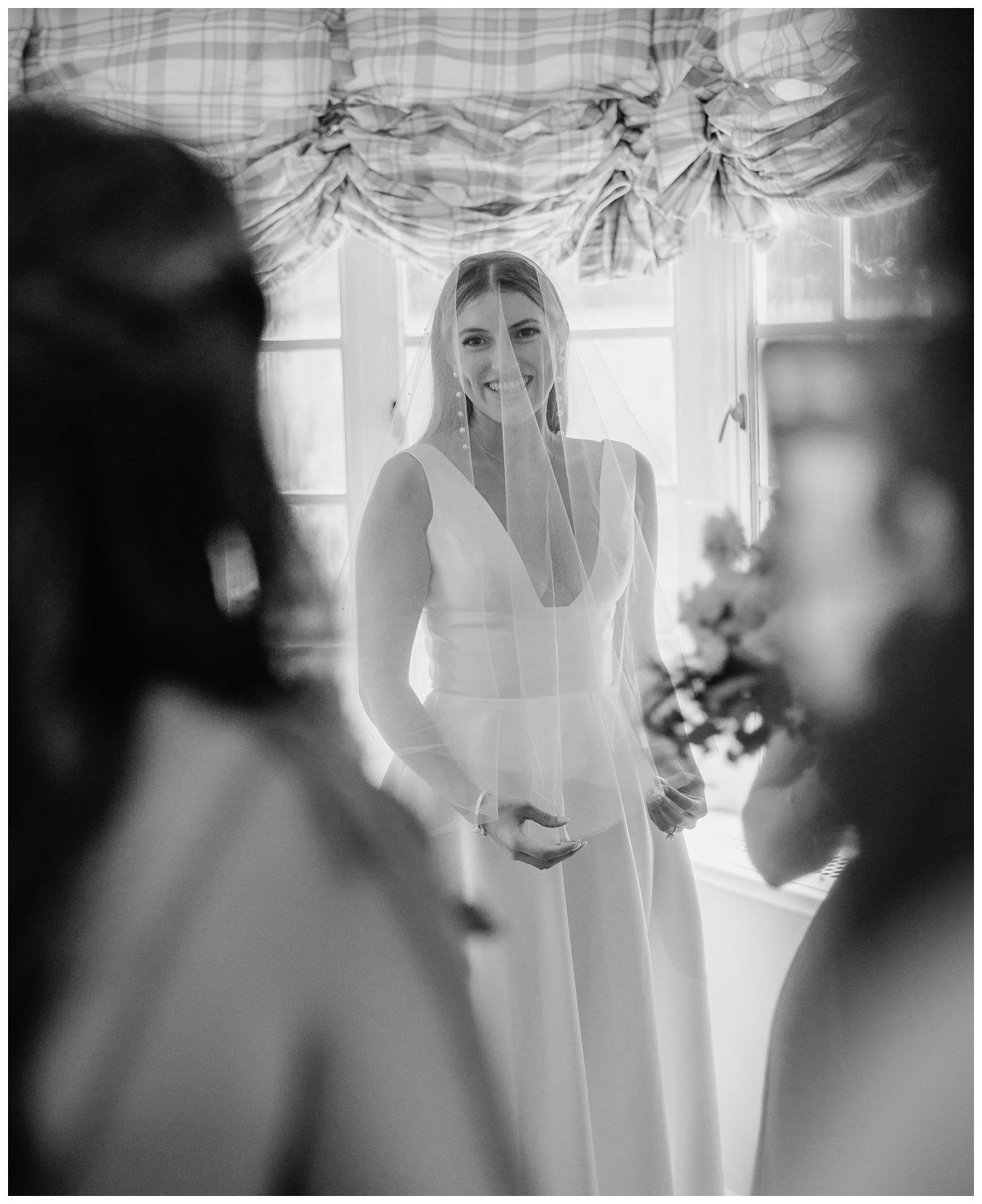 Bride and Bridesmaids portraits at Trinity Episcopal Church Wedding in Northern Virginia