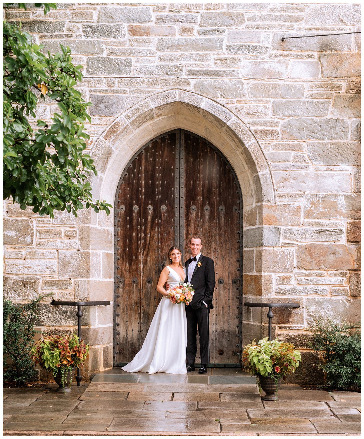 Bride and Groom Portraits at Trinity Episcopal Church Wedding in Northern Virginia