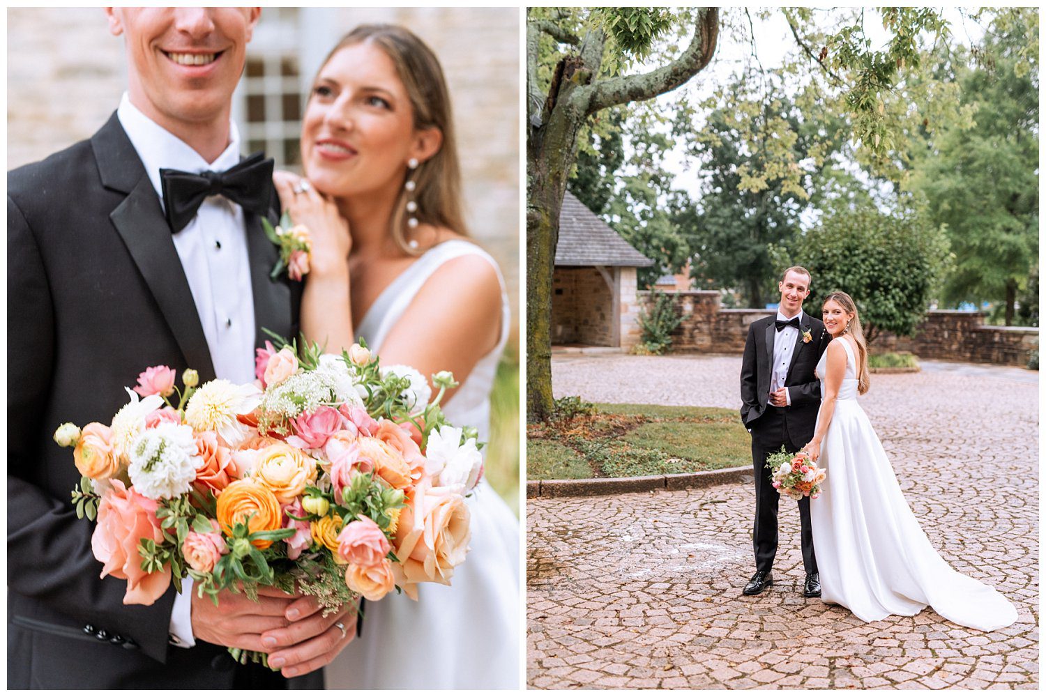 Bride and Groom Portraits at Trinity Episcopal Church Wedding in Northern Virginia