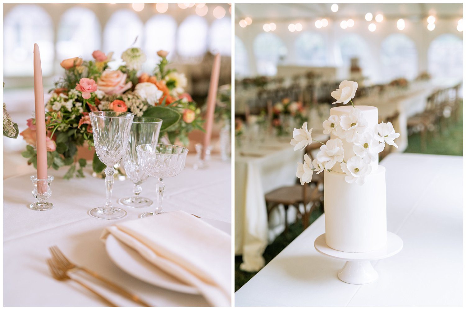 Reception details at Trinity Episcopal Church Wedding in Northern Virginia